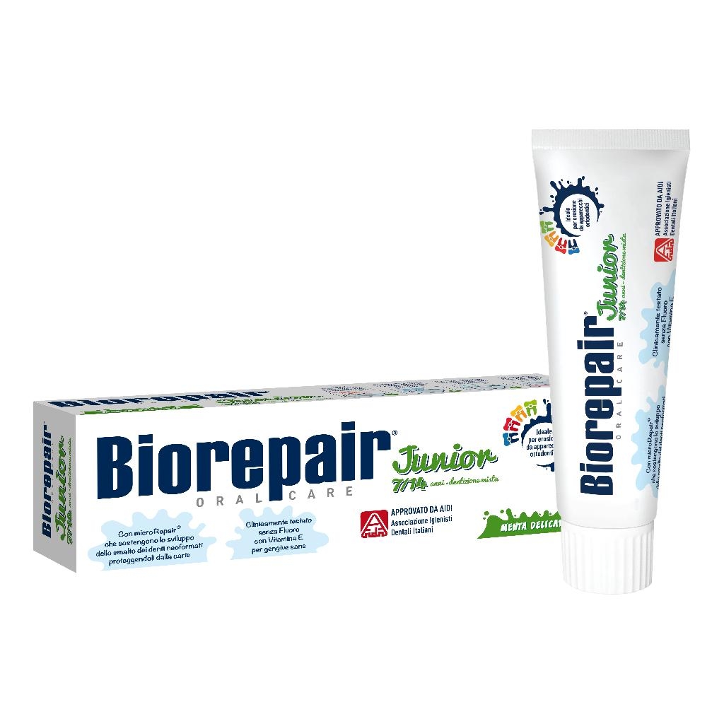 BIOREPAIR ORAL CARE JUNIOR 6-12 ANNI DENTIFRICIO PROTEZIONE ANTI CARIE SMALTO NEOFORMATO ALLA MENTA DELICATA 75 ML