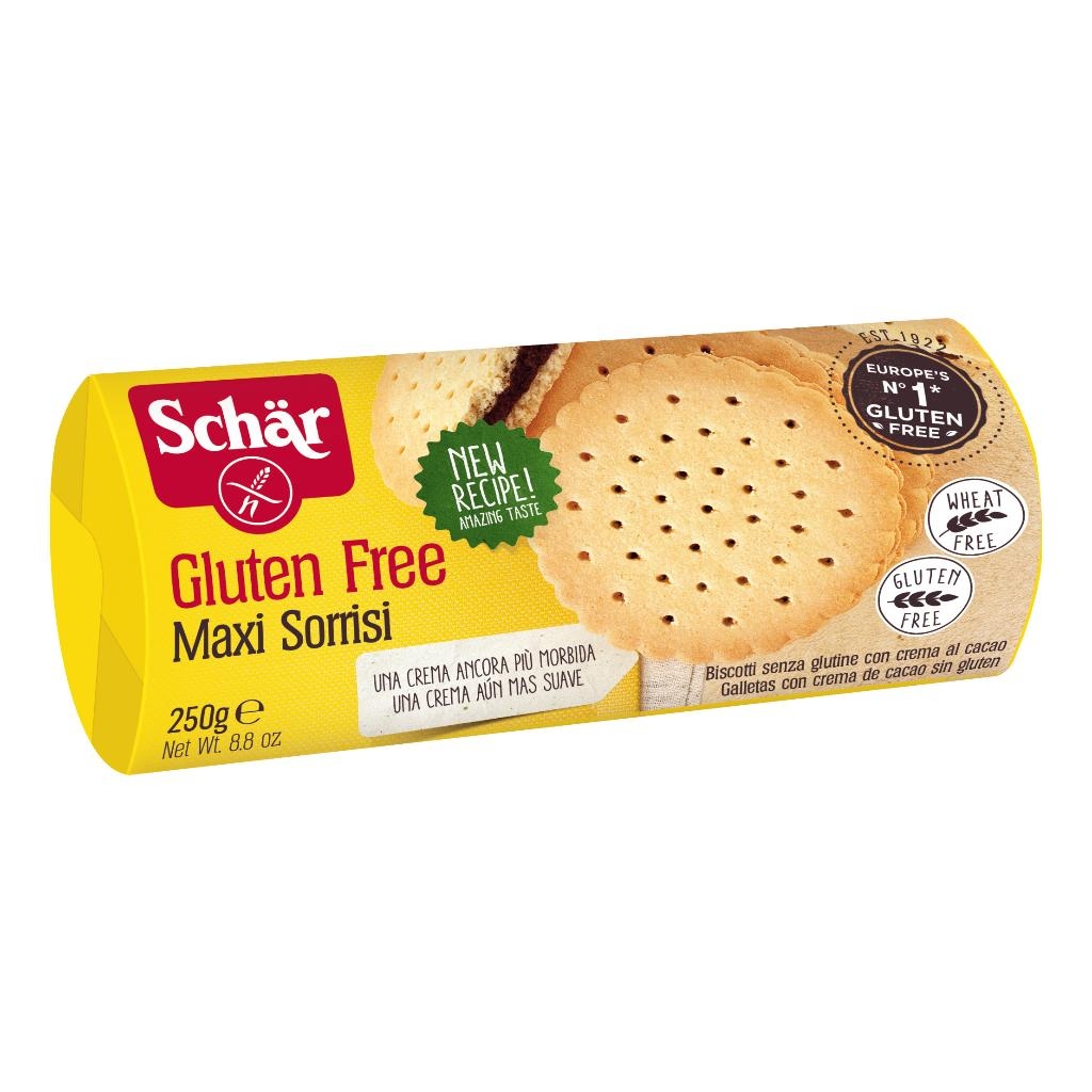 SCHAR MAXI SORRISI BISCOTTI CON CREMA AL CACAO 250 G