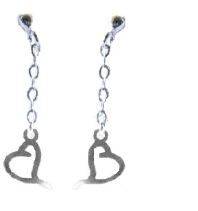 ORECCHINO PEND CUORE LOVE ARGENTO