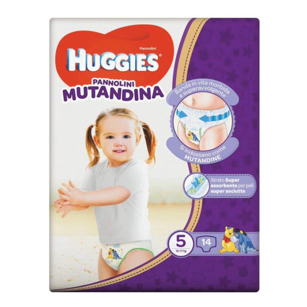 HUGGIES DIAPER PANT BASE 5 14 PEZZI