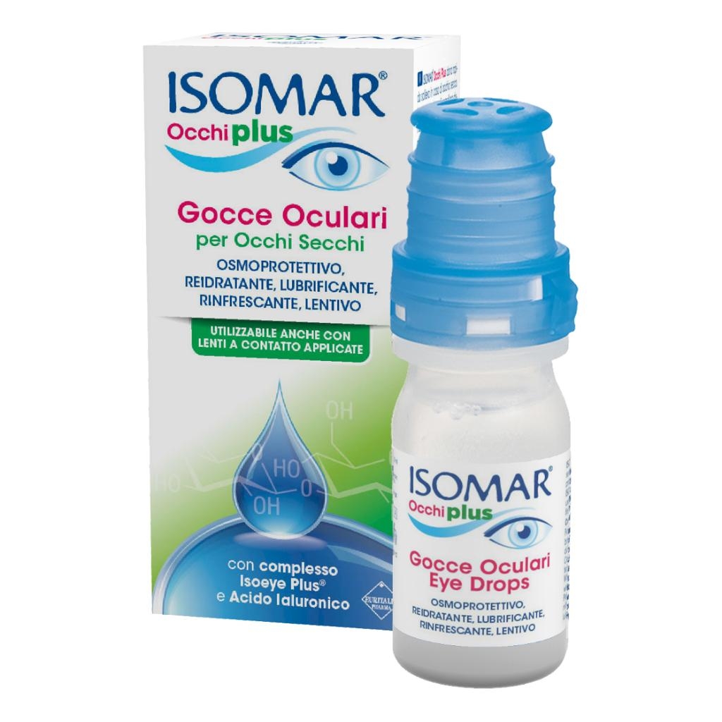 ISOMAR OCCHI PLUS GOCCE OCULARI PER OCCHI SECCHI ALL'ACIDO IALURONICO 0,25% 10 ML