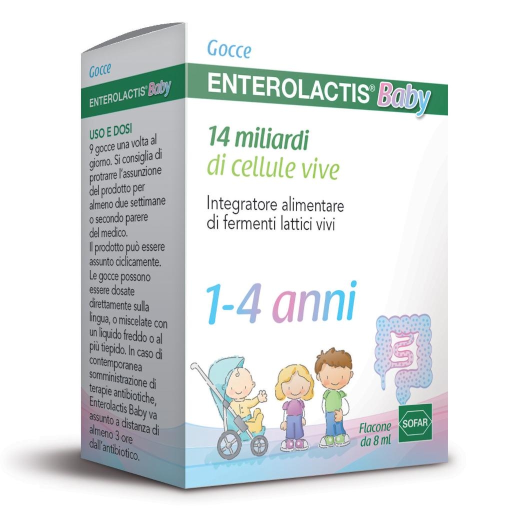 ENTEROLACTIS BABY GOCCE 8 ML 1-4 ANNI 14 MILIARDI DI CELLULE VIVE