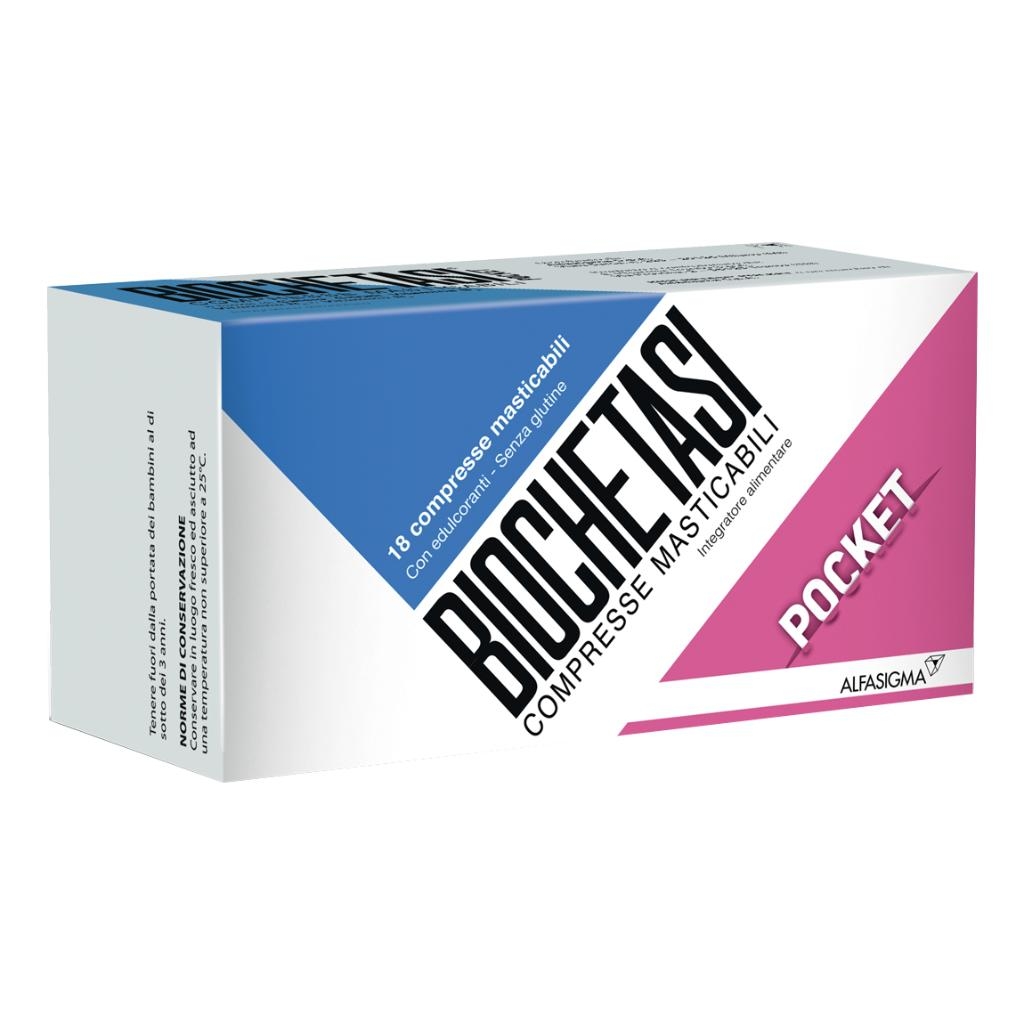 BIOCHETASI DIGESTIONE POCKET 18 COMPRESSE MASTICABILI