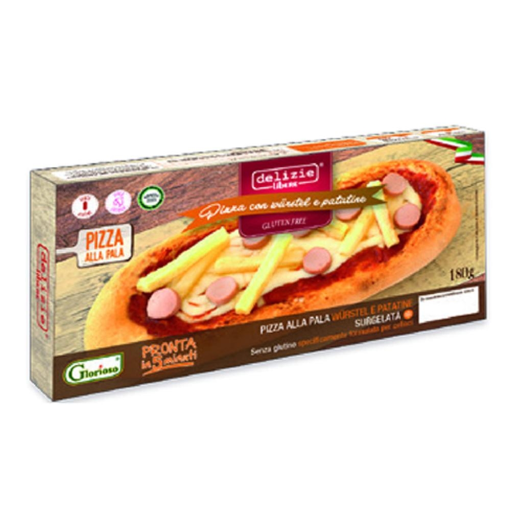 DELIZIE LIBERE PIZZA ALLA PALA CON WURSTEL E PATATINE 180 G