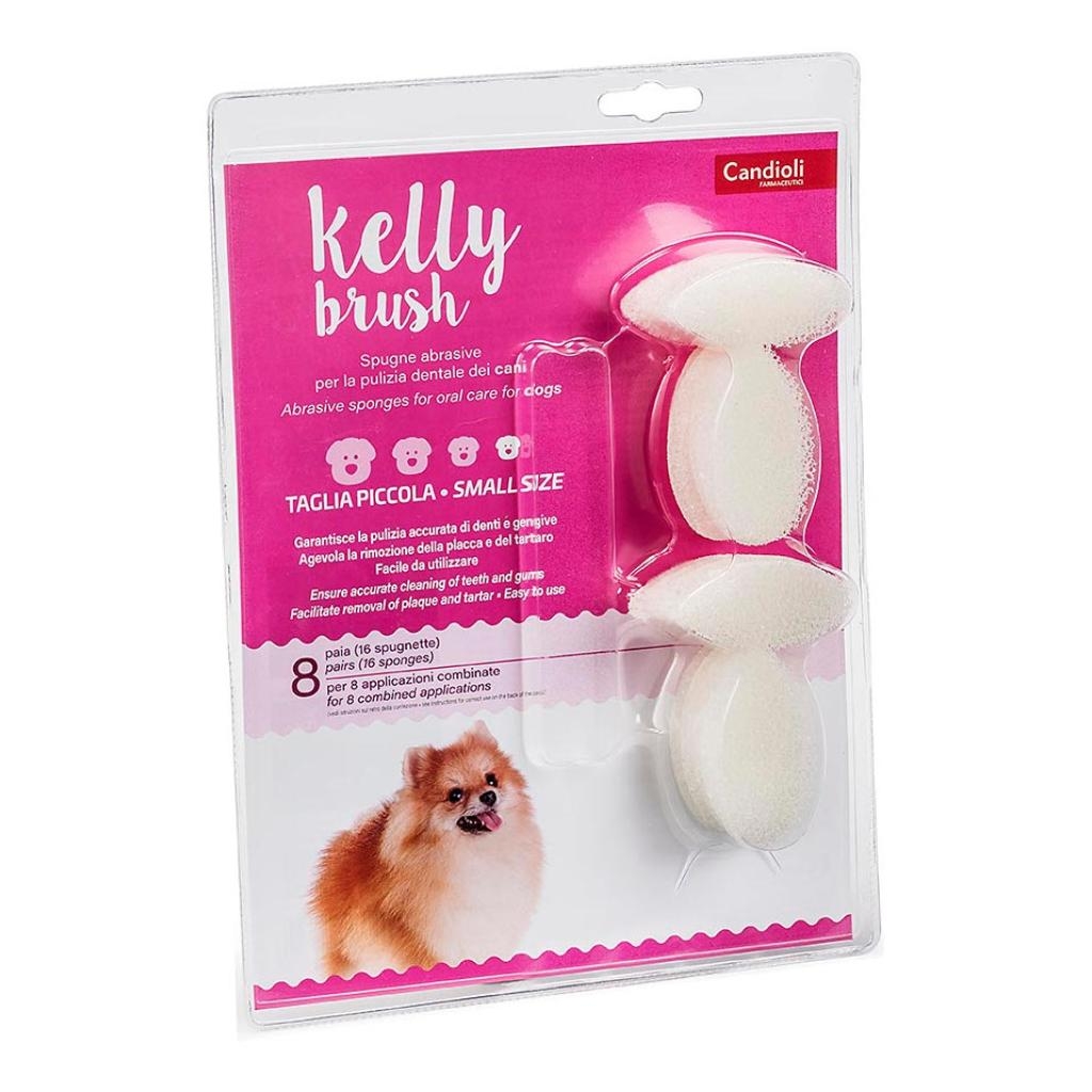 KELLY BRUSH SPUGNETTA ABRASIVA PER CANI DI TAGLIA PICCOLA 16 PEZZI