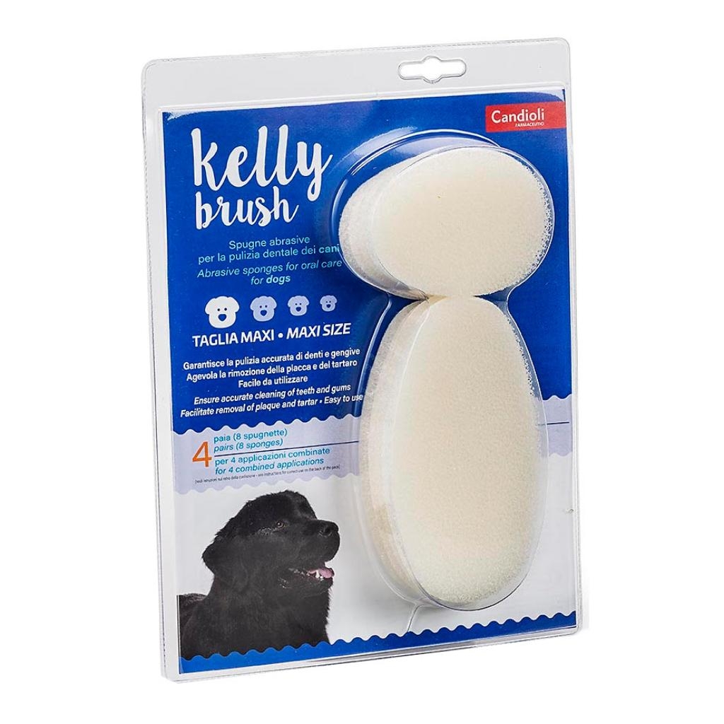 KELLY BRUSH SPUGNETTA ABRASIVA PER CANI DI TAGLIA MAXI 8 PEZZI