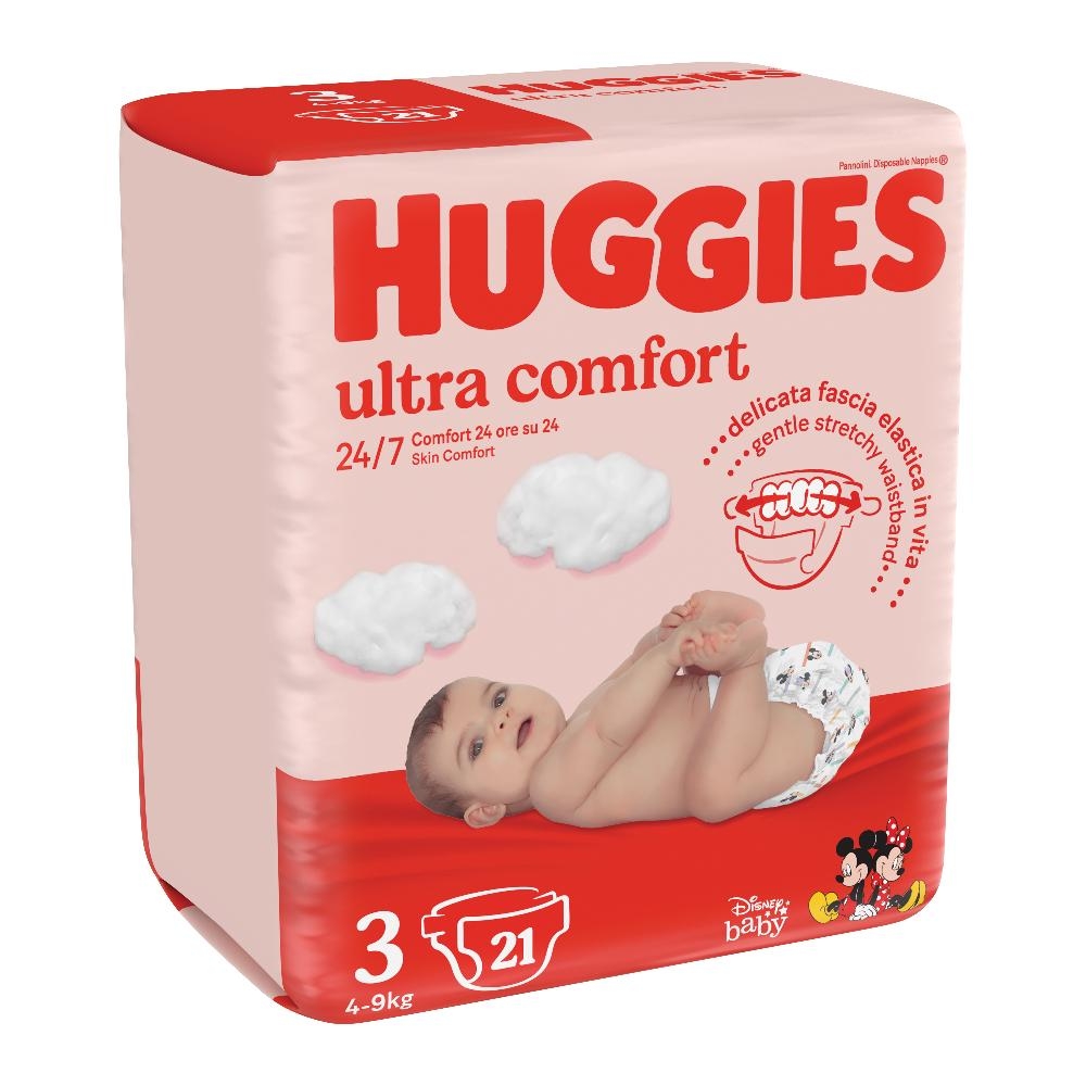 PANNOLINO HUGGIES ULTRA COMFORT BASE 3 21 PEZZI