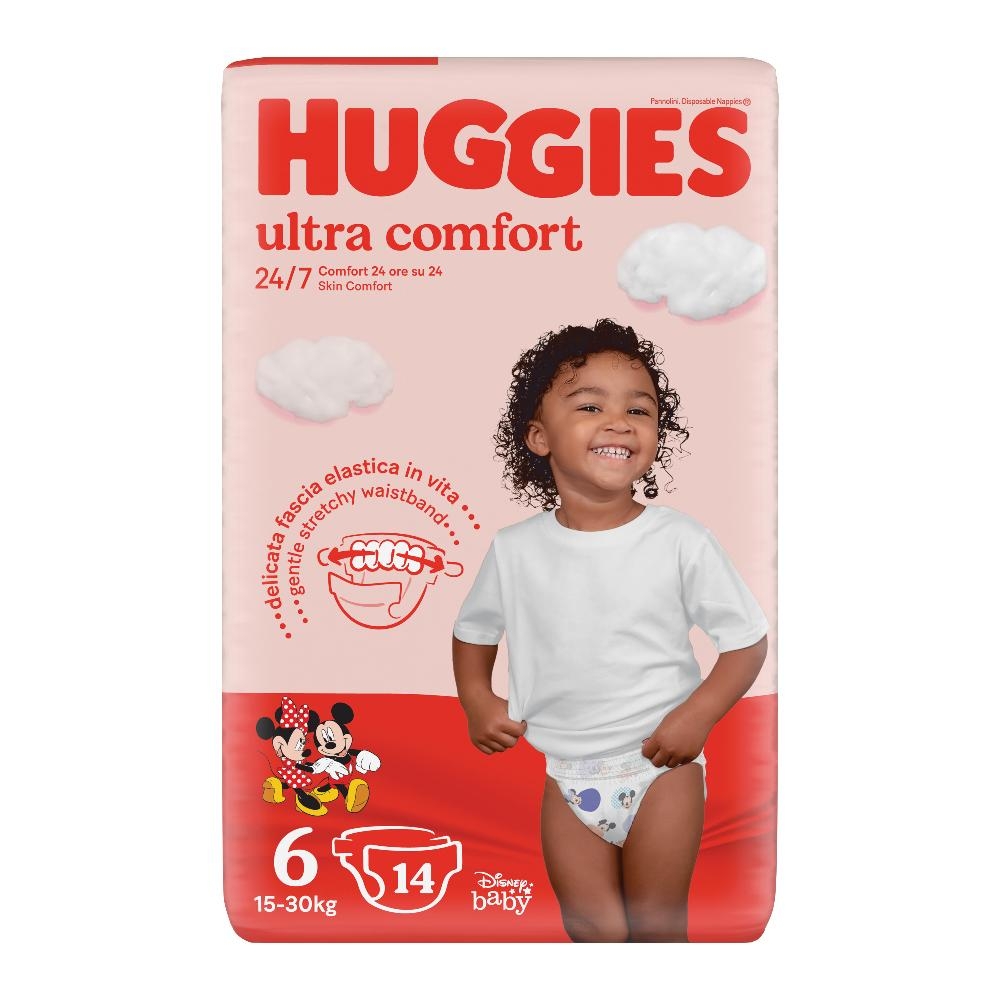 PANNOLINO HUGGIES ULTRA COMFORT BASE 6 14 PEZZI