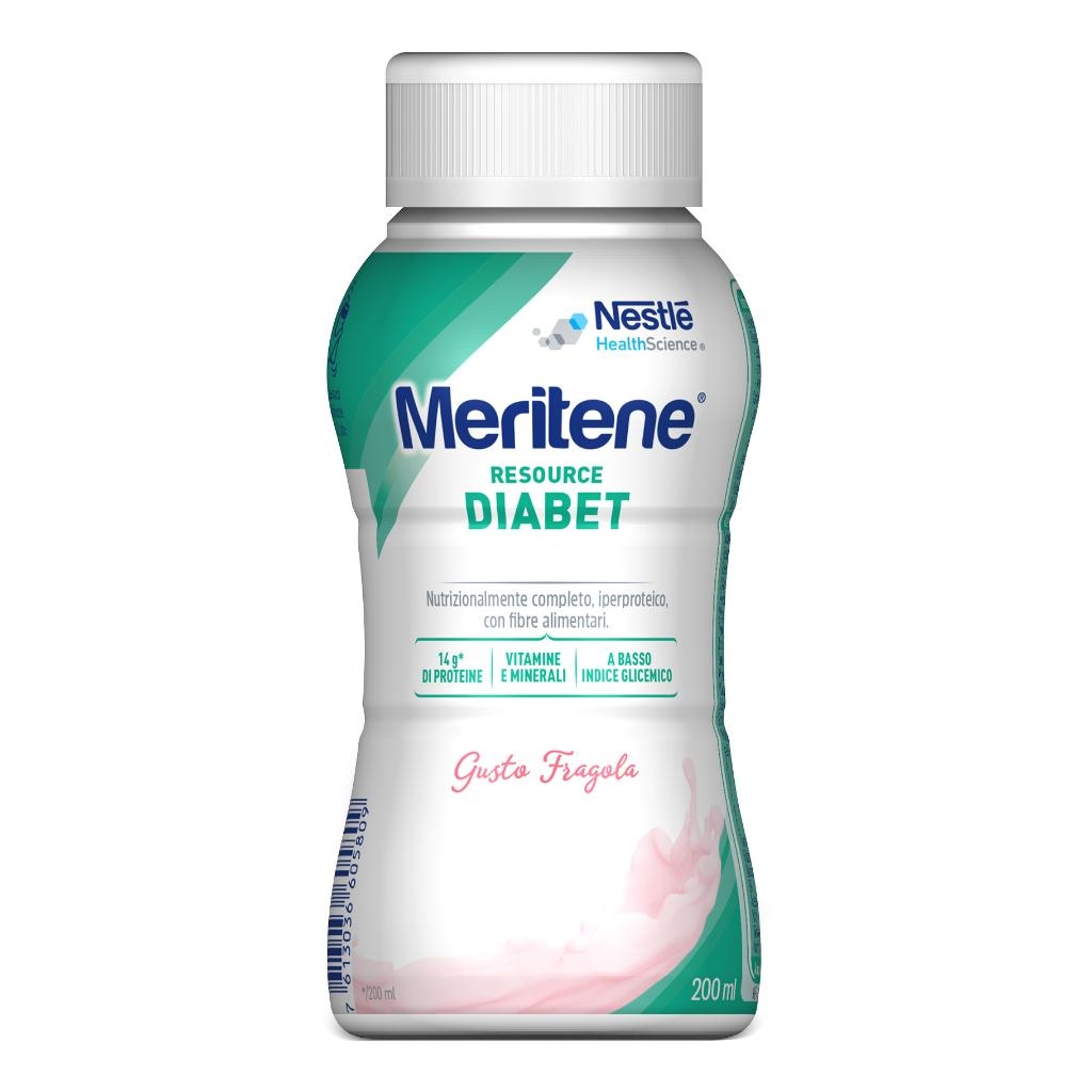 MERITENE RESOURCE DIABET FRAGOLA ALIMENTO IPERPROTEICO 28 VITAMINE E MINERALI 200 ML