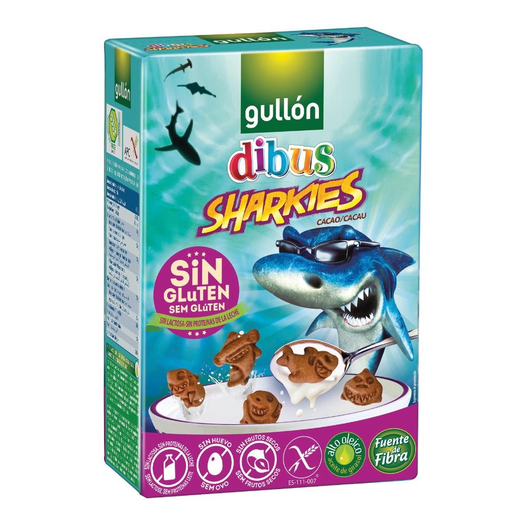 GULLON BISCOTTI CACAO A FORMA DI SQUALI 250 G