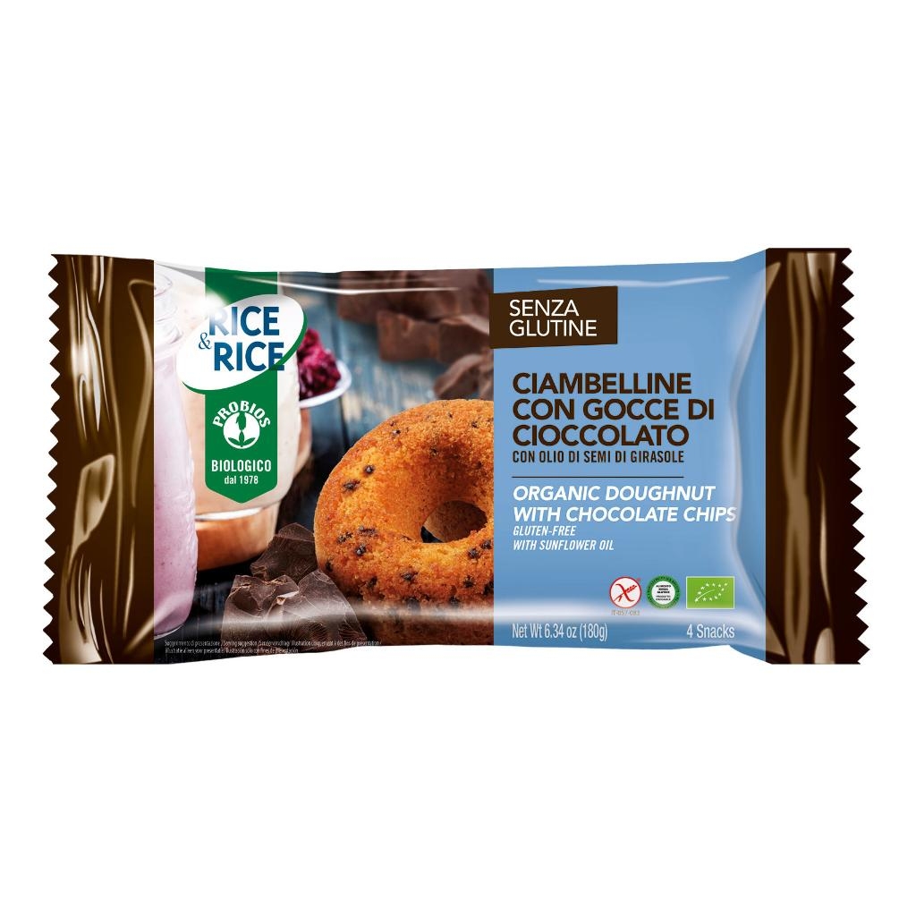 RICE&RICE CIAMBELLINE CON GOCCE DI CIOCCOLATO 4 X 45 G