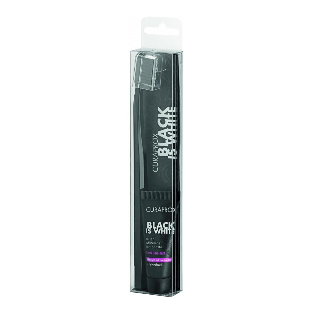 CURAPROX BLACK IS WHITE DENTIFRICI SBIANCANTI 1 DENTIFRICIO DA 10ML + 1 SPAZZOLINO