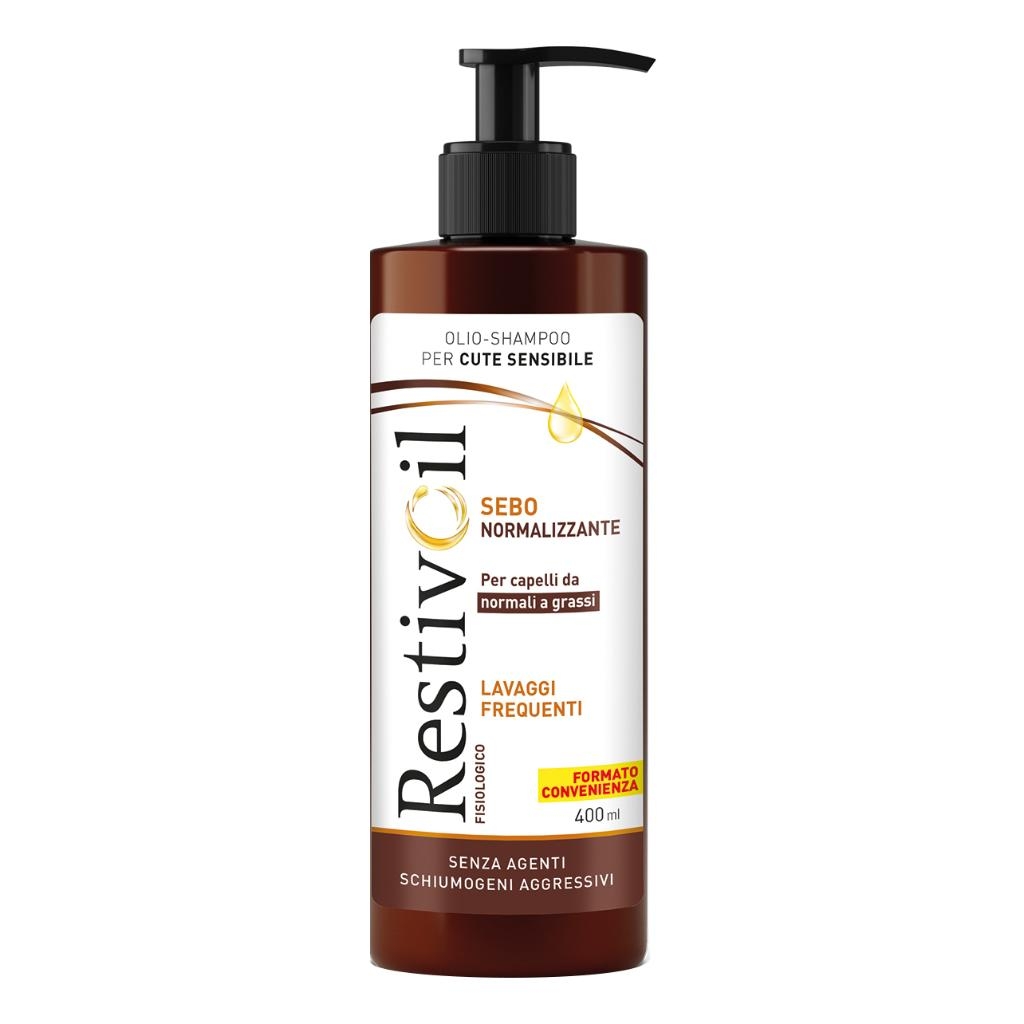 RestivOil Fisiologico Sebonormalizzante Olio-Shampoo per Capelli Grassi, 400ml