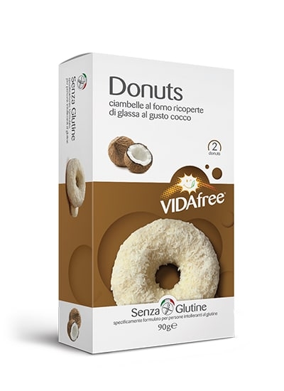 DONUTS GUSTO COCCO CON GLASSA CIOCCOLATO BIANCO 90 G