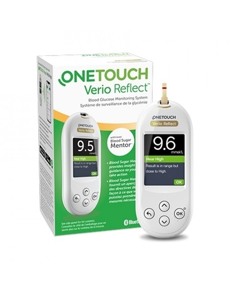 ONETOUCH VERIO REFLECT SYSTEM KIT CON LANCETTE PUNGIDITO E FLACONE DA 10 STRISCE REATTIVE