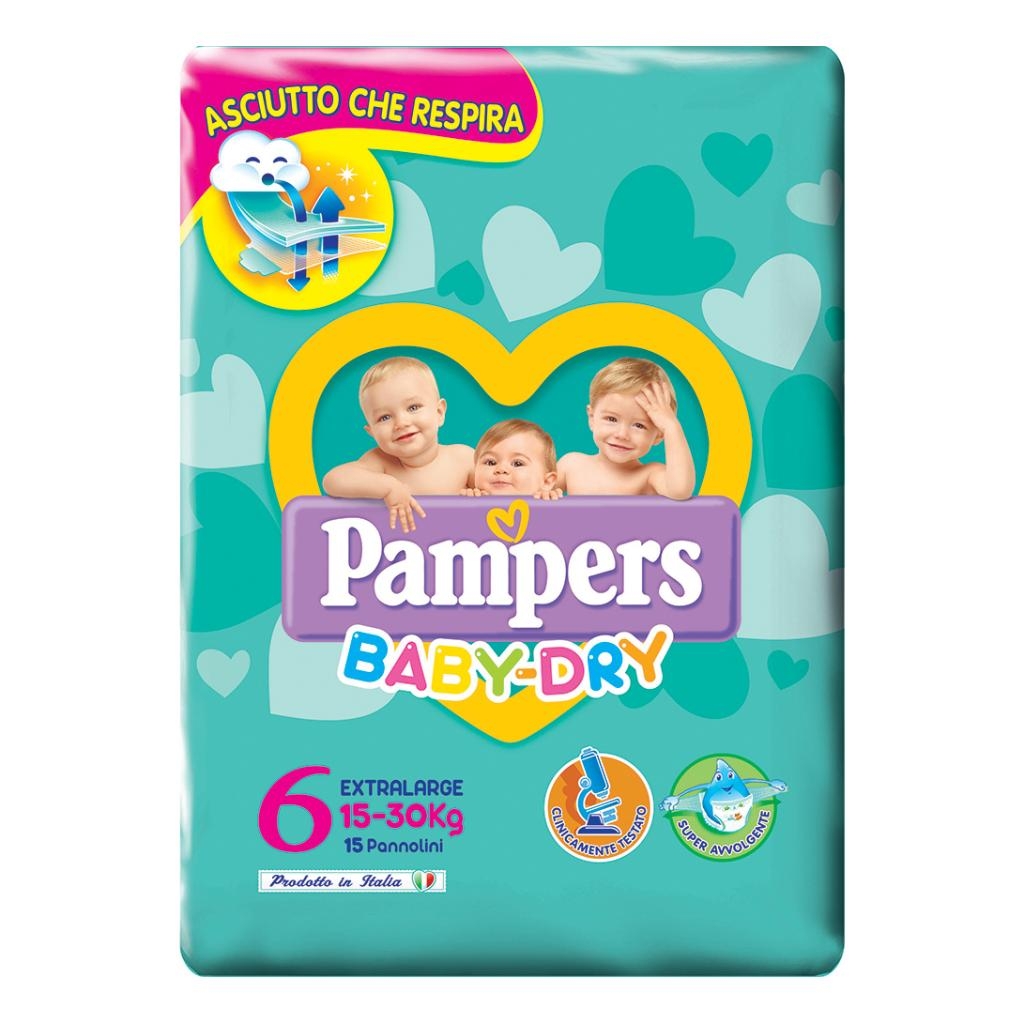 PAMPERS BABY DRY DWCT XL 14 PEZZI