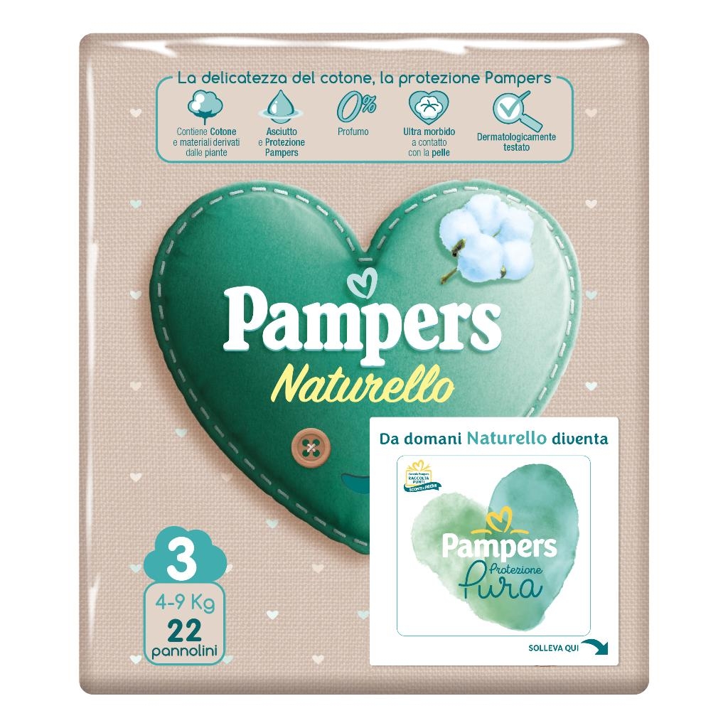 PAMPERS PROTEZIONE PURA NATURELLO MIDI CP 22 PEZZI