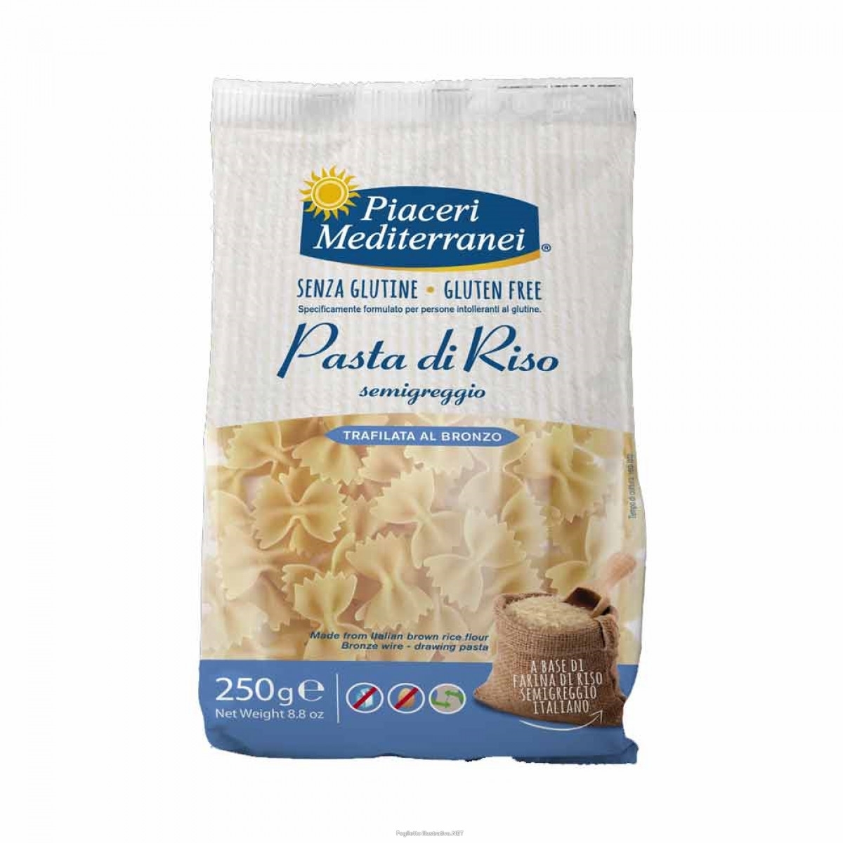 PIACERI MEDITERRANEI PASTA RISO FARFALLE 250 G