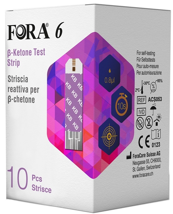 STRISCE MISURAZIONE CHETONEMIA FORA 6 BOX 10 PEZZI