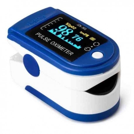 SATURIMETRO PORTATILE BLU CON INDICE PERFUSIONALE