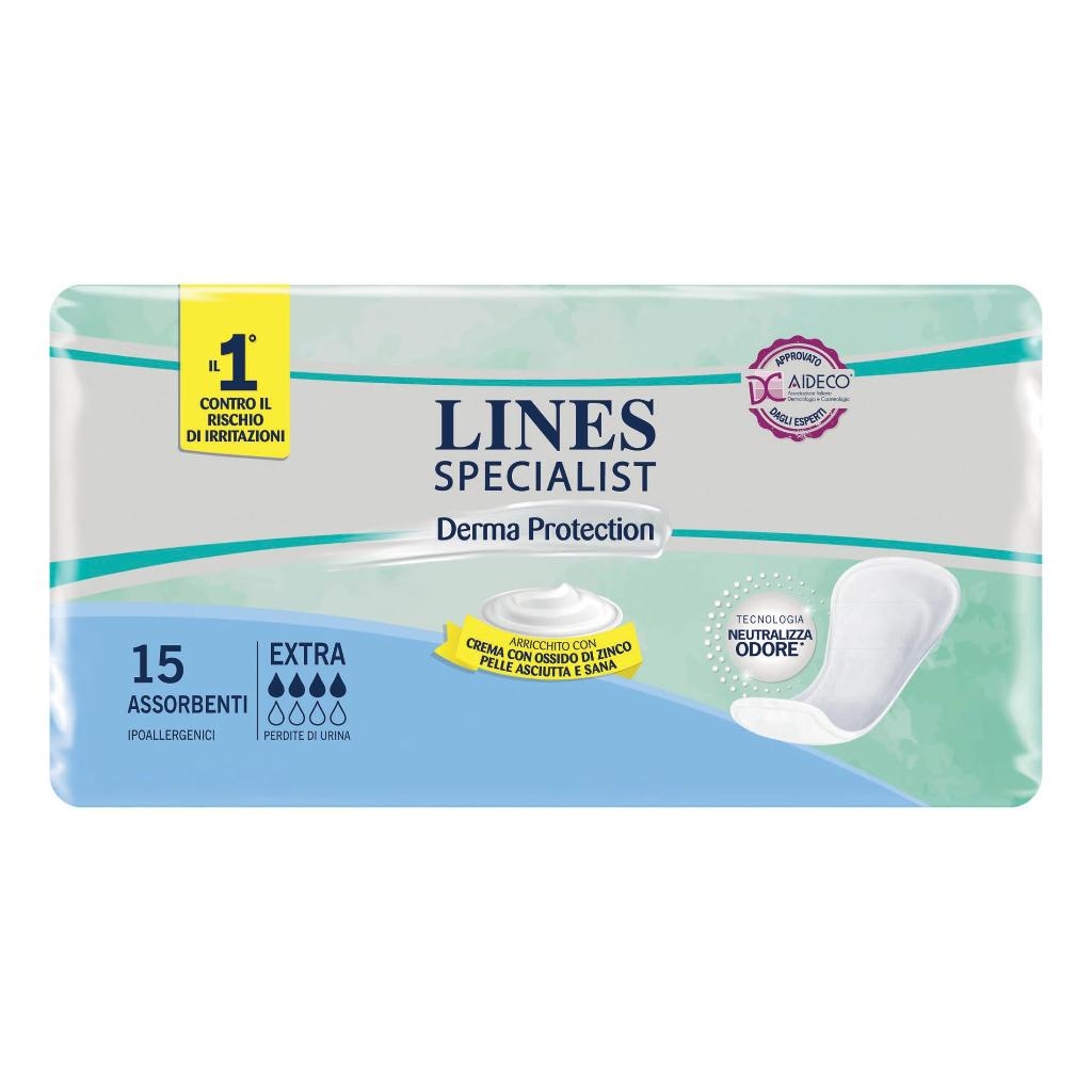LINES SPECIALIST DERM PANNOLONE SAGOMATO EXTRA 15 PEZZI