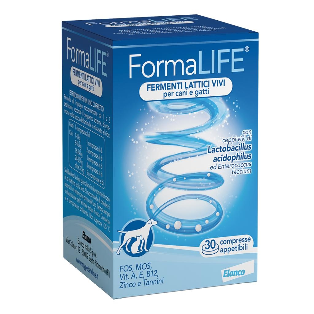 FORMALIFE FERMENTI LATTICI VIVI PER CANI E GATTI 30 COMPRESSE APPETIBILI 33 G