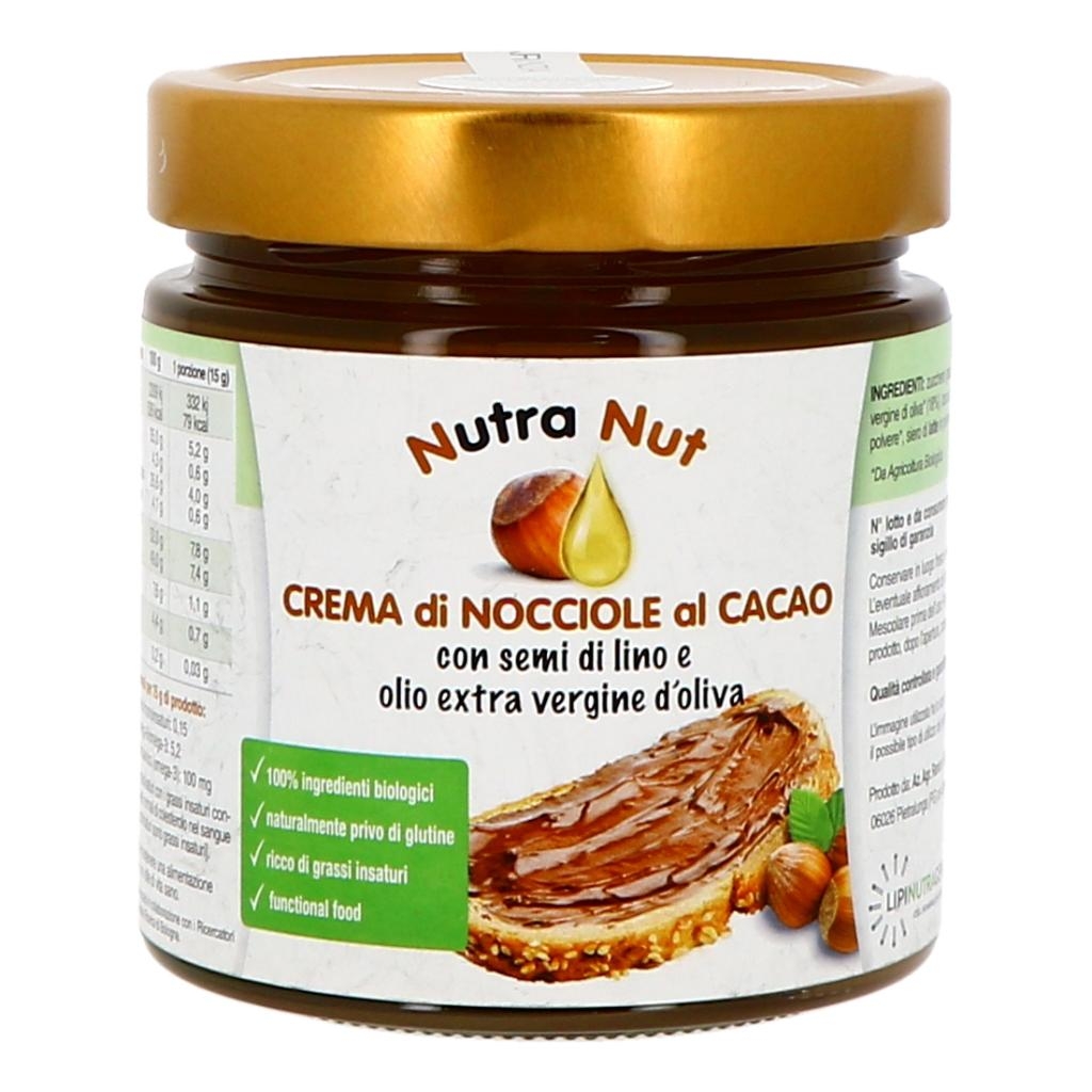 NUTRA NUT CREMA NOCCIOLE AL CACAO CON SEMI DI LINO E OLIO EXTRA VERGINE D'OLIVA 400 G