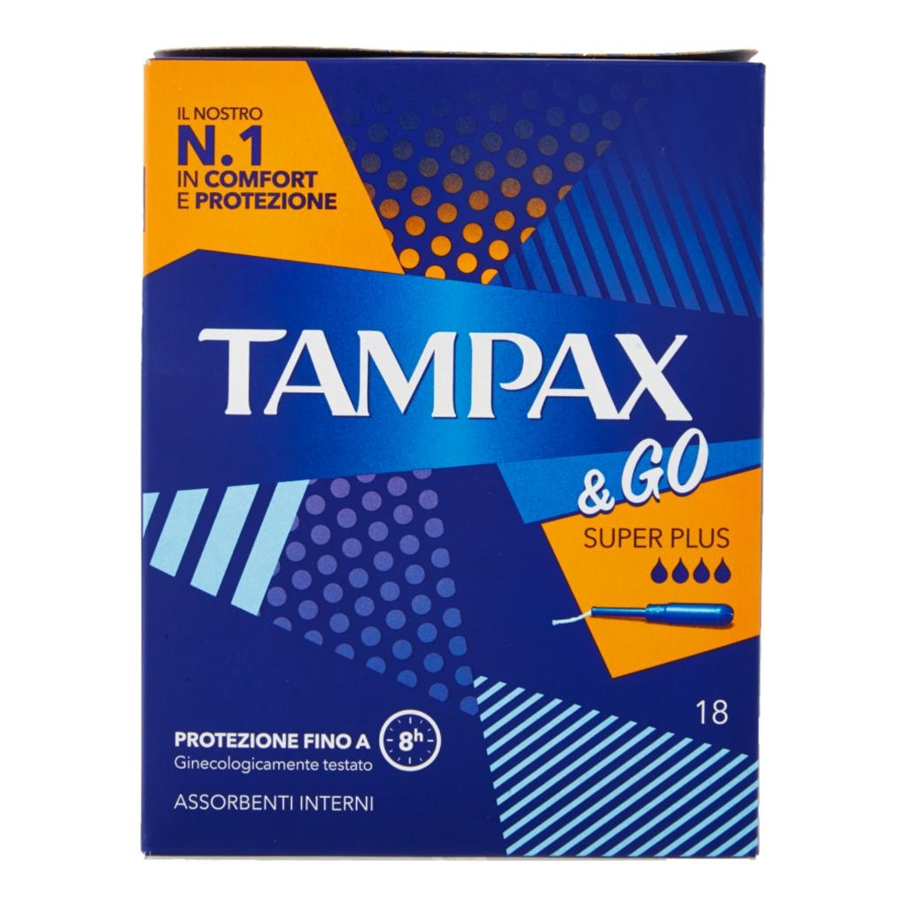 TAMPAX &GO ASSORBENTE INTERNO SUPER PLUS 18 PEZZI