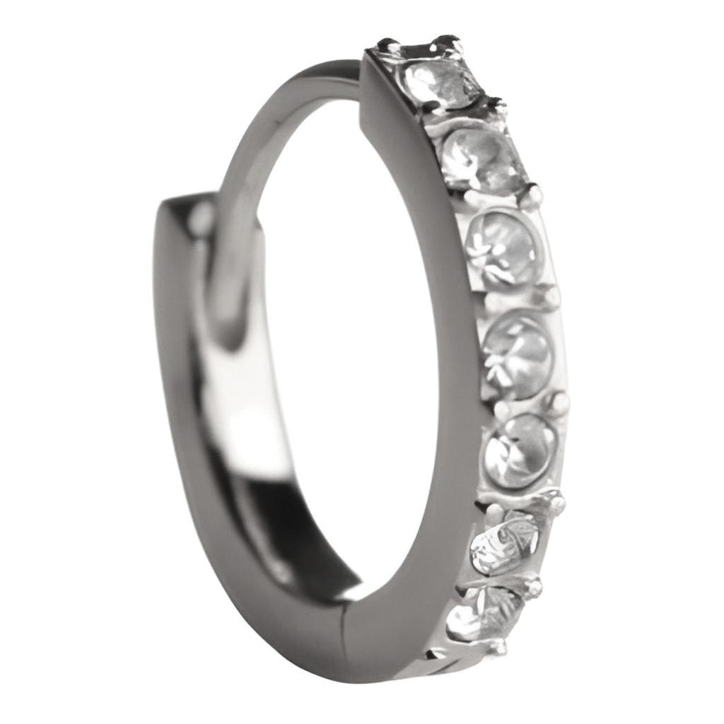 BJT992 ORECCHINI CRYSTAL HOOP STAINLESS STEEL