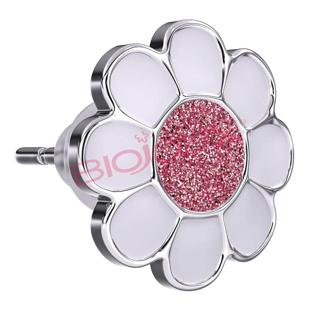 BJT713 ORECCHINI ROSE FLOWE STAINLESS STEEL