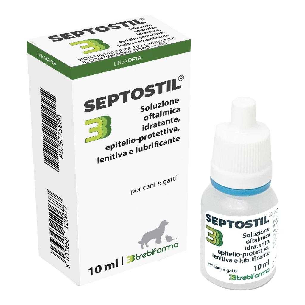 SEPTOSTIL SOLUZIONE OFTALMICA IDRATANTE EPITELIO PROTETTIVA LENITIVA LUBRIFICANTE PER CANI E GATTI 10 ML