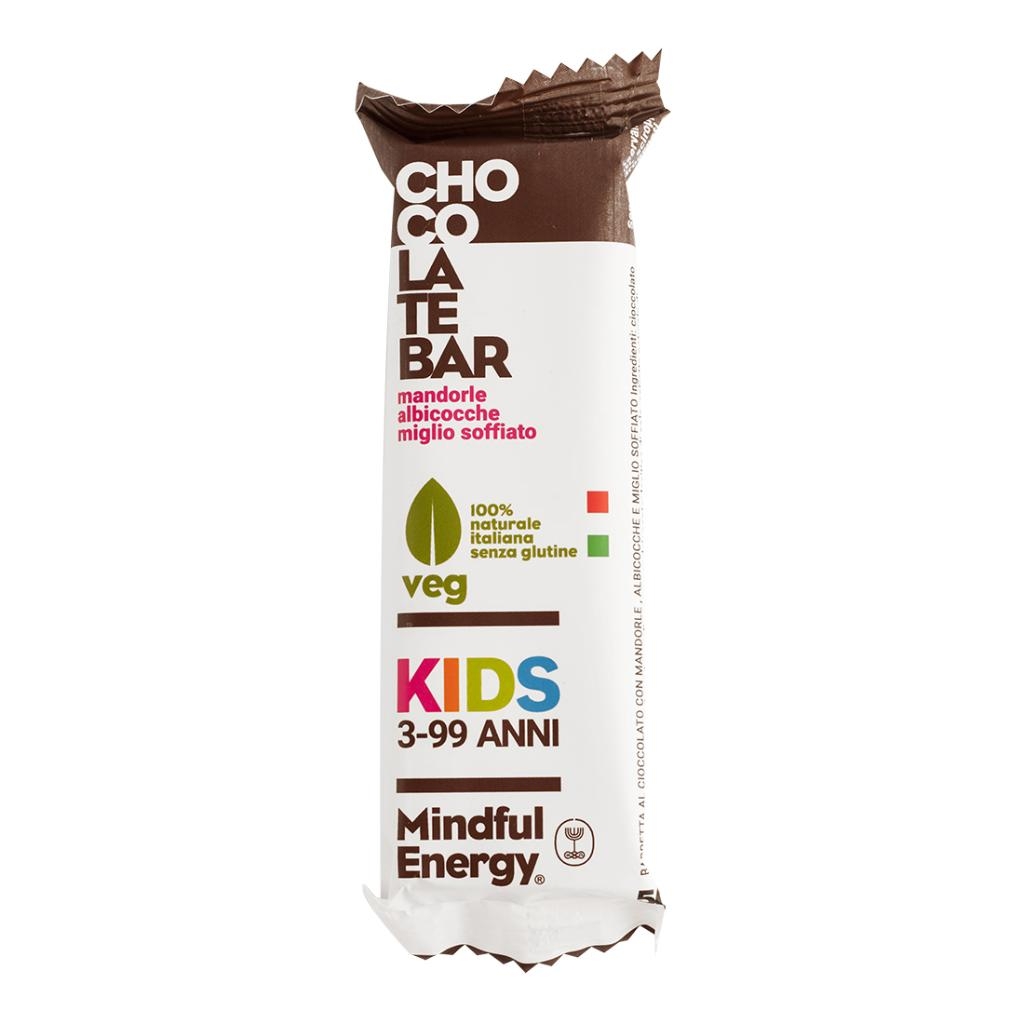 MINDFUL ENERGY KIDS BARRETTA AL CIOCCOLATO CON MANDORLE-ALBICOCCHE-MIGLIO SOFFIATO 50 G