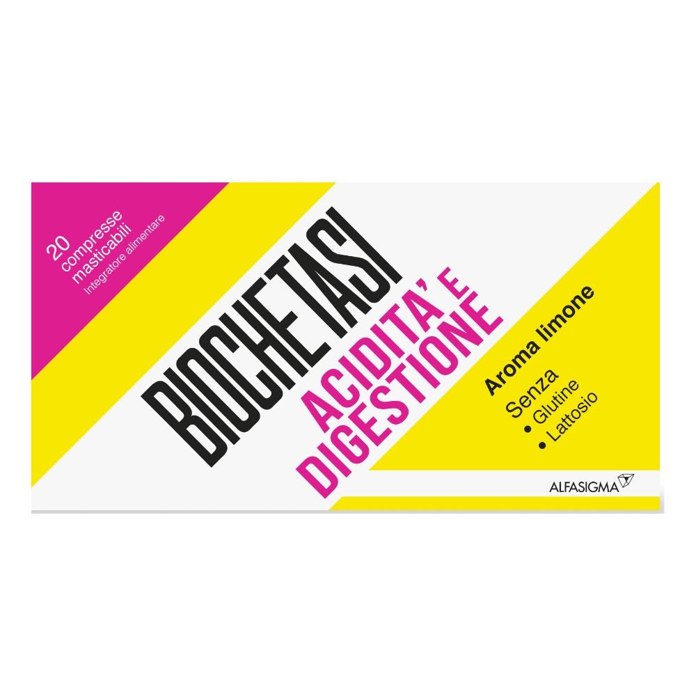 BIOCHETASI ACIDITA' E DIGESTIONE 20 COMPRESSE MASTICABILI AROMA LIMONE