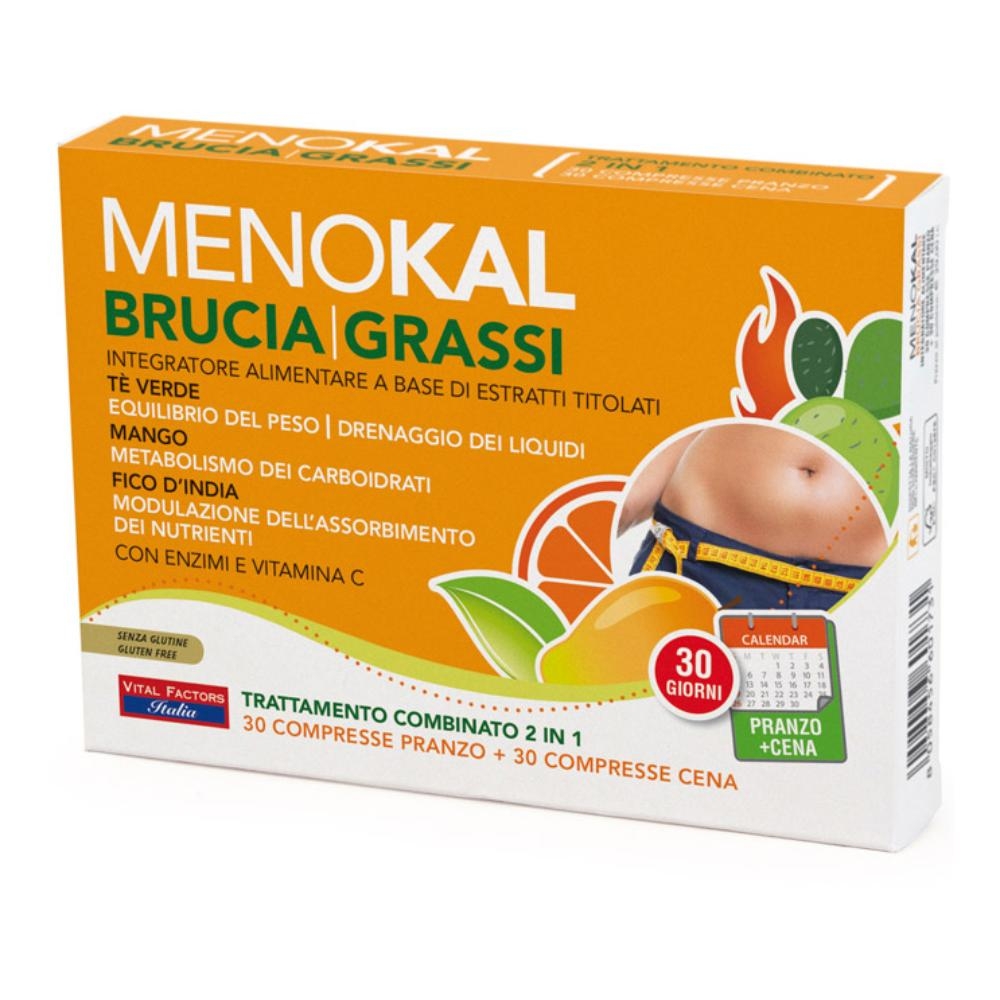 MENOKAL BRUCIAGRASSI 30 COMPRESSE PRANZO + 30 COMPRESSE CENA