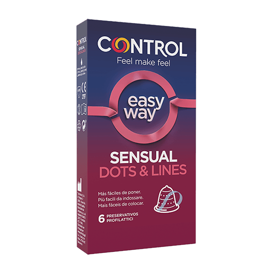 PROFILATTICO CONTROL SENSUAL DOTS&LINES EASY WAY 6 PEZZI