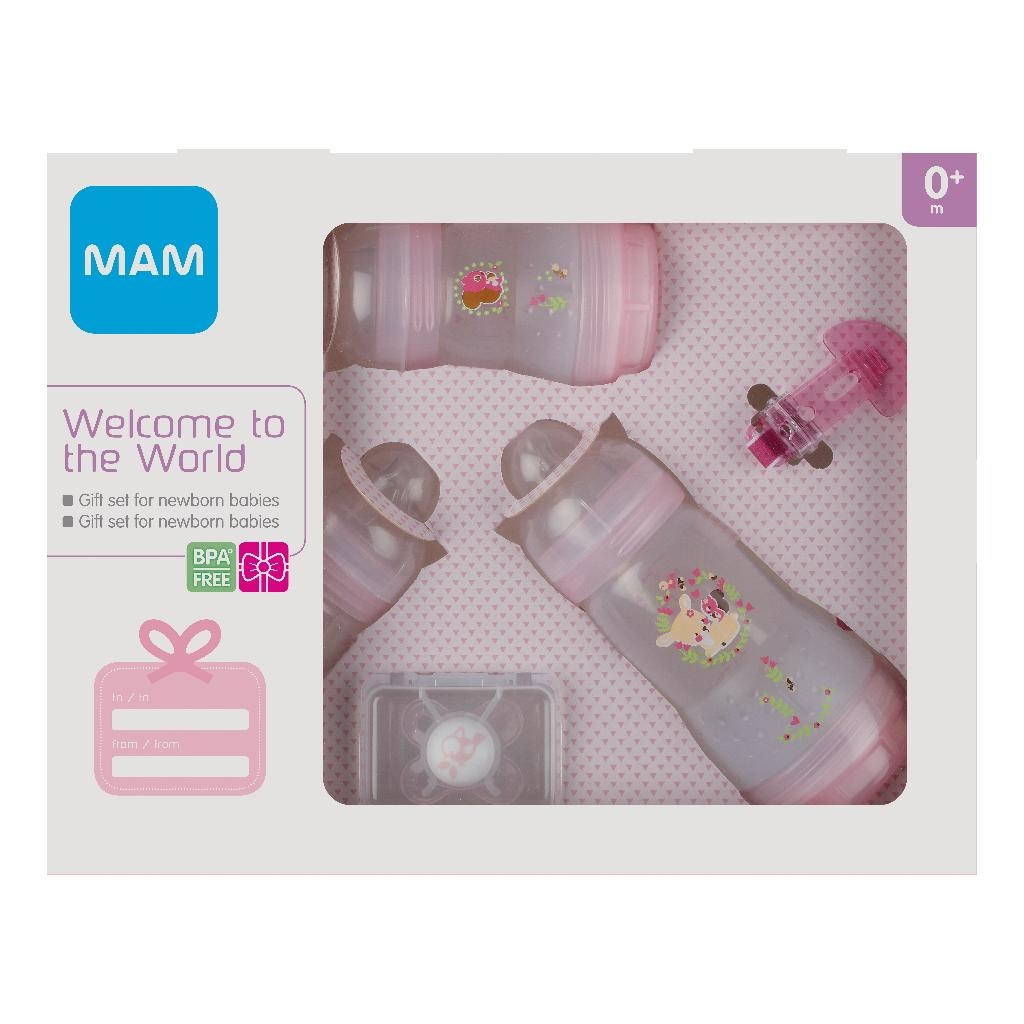 MAM SET BENVENUTO AL MONDO FEMMINA 3 BIBERON + 1 CLIP + 1 SUCCHIETTO