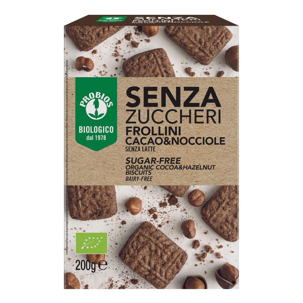 FROLLINI CACAO/NOCCIOLE SENZA ZUCCHERO 200 G