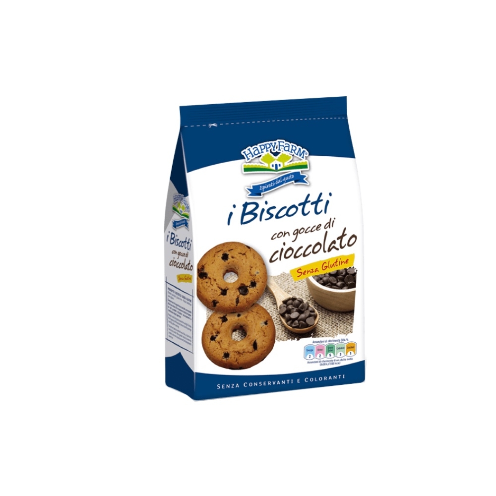 HAPPY FARM BISCOTTI GOCCE CIOCCOLATO 200 G