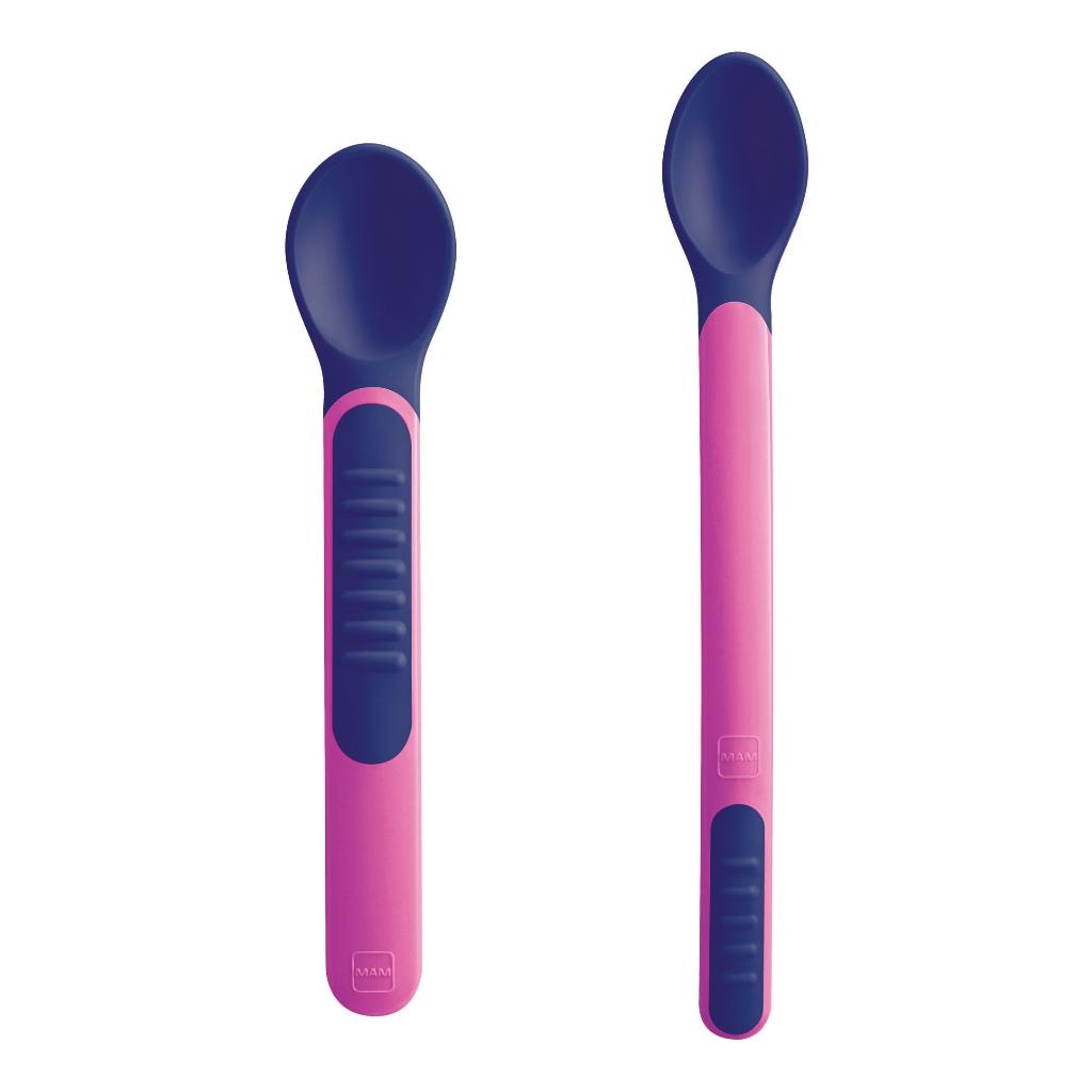 MAM HEAT SENSITIVE SPOONS & COVER 6+ FEMMINA