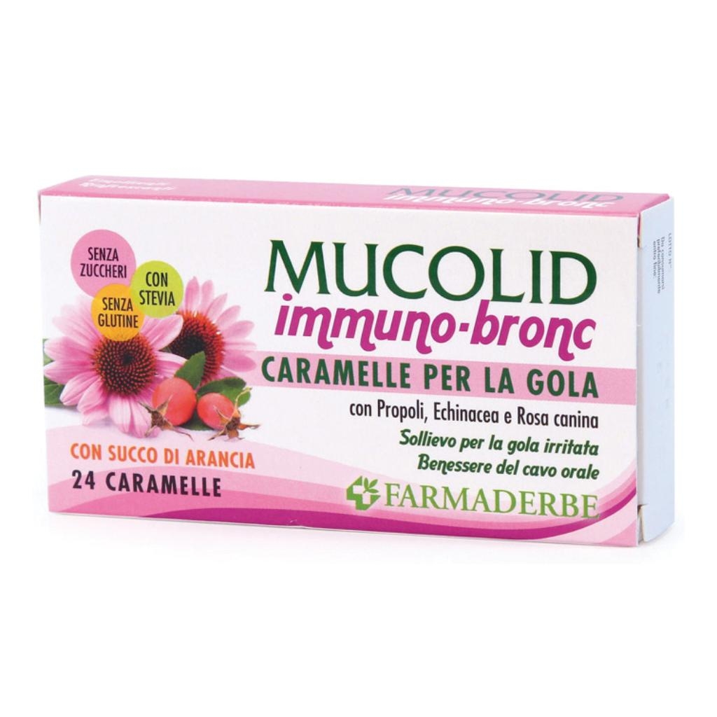 MUCOLID BRONC IMMUNO 24 CARAMELLE GUSTO ARANCIA