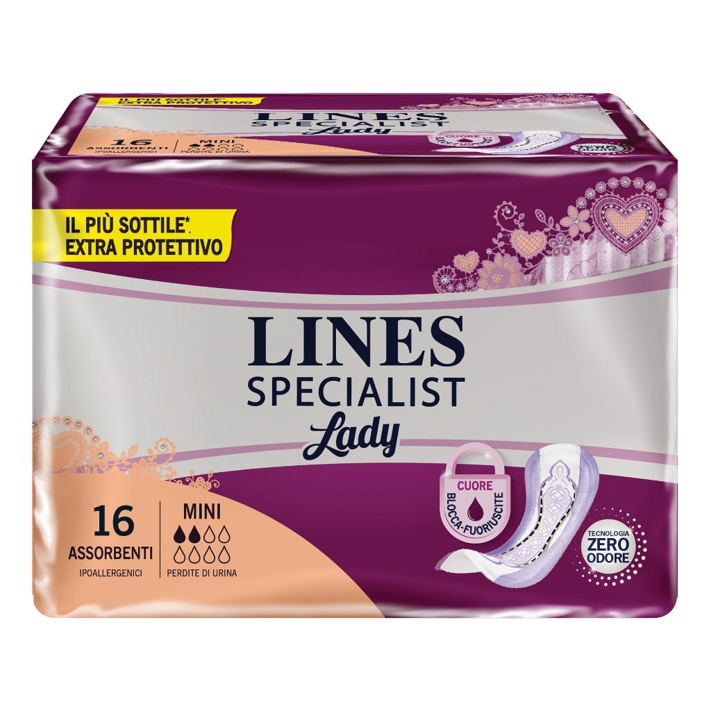 ASSORBENTI PER INCONTINENZA LINES SPECIALIST LADY MINI 16 PEZZI
