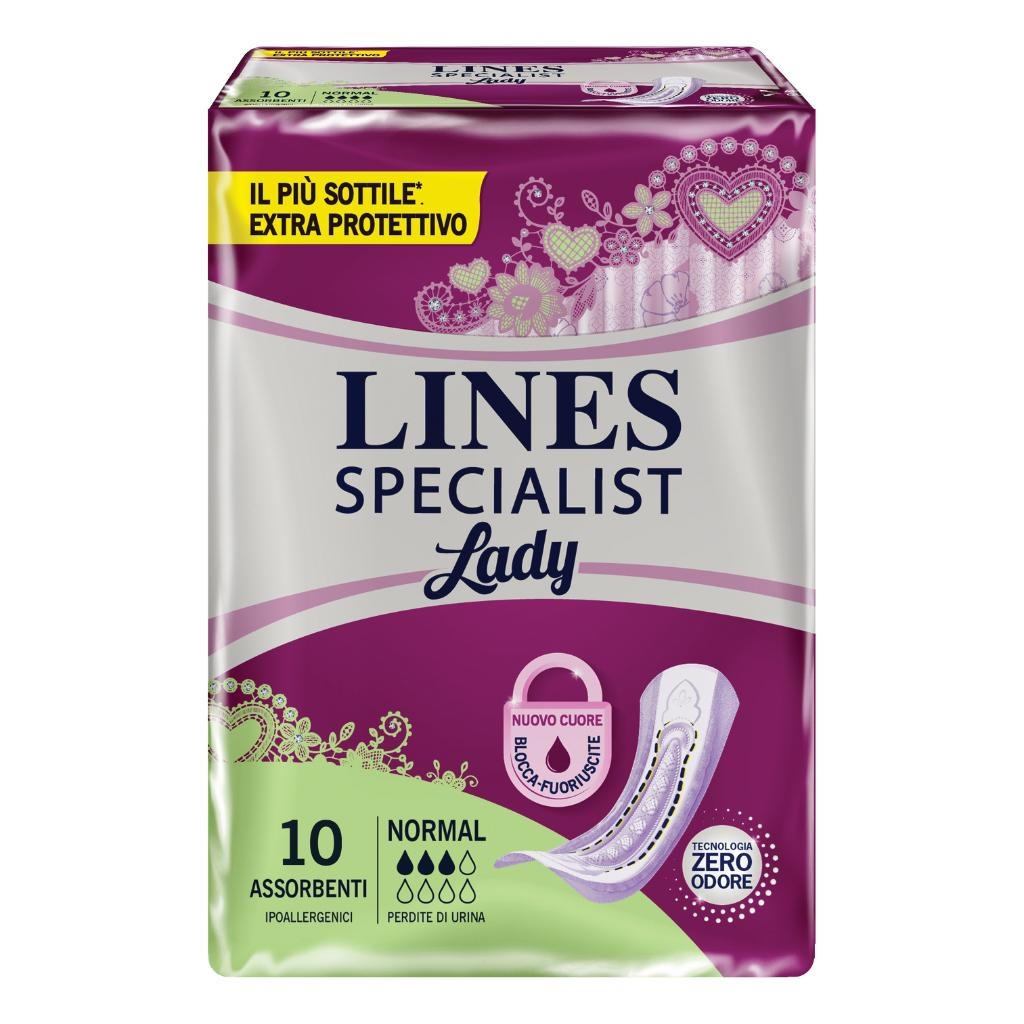 ASSORBENTI PER INCONTINENZA LINES SPECIALIST LADY NORMAL 10 PEZZI