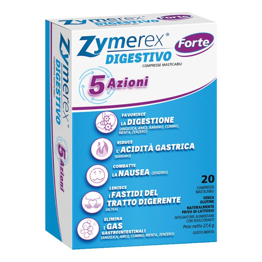 ZYMEREX DIGESTIVO FORTE 5 AZIONI 20 COMPRESSE MASTICABILI