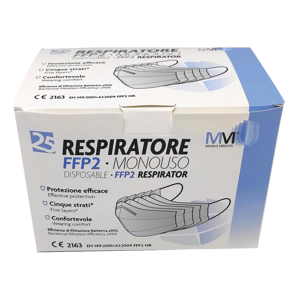 RESPIRATORE MUNUS MEDICAL FFP2 25 PEZZI