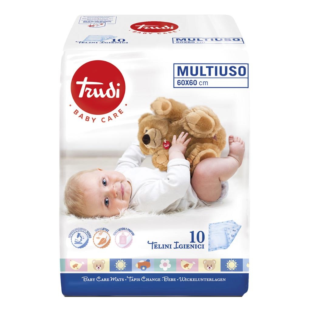 TRUDI BABY CARE TELINI MULTIUSO 60X60 CM 10 PEZZI