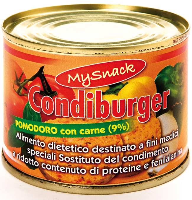 MY SNACK CONDIBURGER POMODORO CON CARNE 220 G