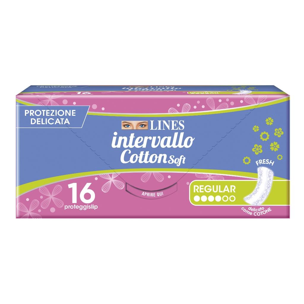 PROTEGGISLIP LINES INTERVALLO COTTON SOFT FRESH DISTESI 16 PEZZI