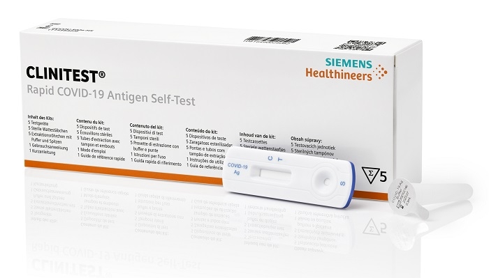 TEST ANTIGENICO RAPIDO COVID-19 CLINITEST AUTODIAGNOSTICO DETERMINAZIONE QUALITATIVA ANTIGENI SARS-COV-2 IN TAMPONI NASALI MEDIANTE IMMUNOCROMATOGRAFIA 5 PEZZI