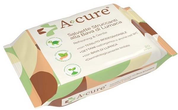 A+CURE STRUCCANTE BAVA DI LUMACA POCKET MAXI 20 SALVIETTE