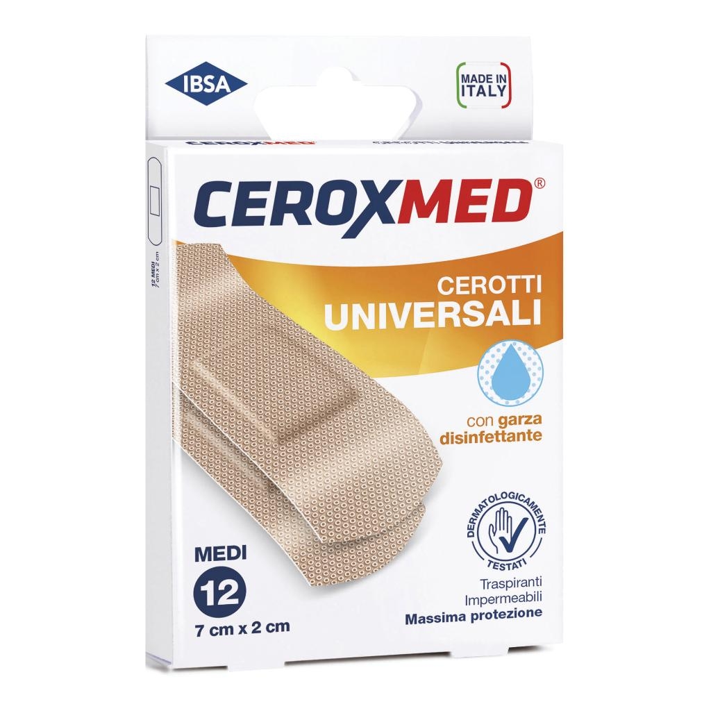 CEROTTI UNIVERSALI CEROXMED CON GARZA DISINFETTANTE MEDI 7X2CM 12 PEZZI